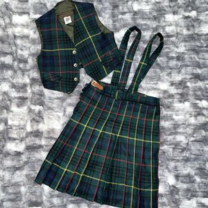 Vintage 2 Piece Westaway & Westaway Kids Uniform 100% Wool Great Britain Plaid